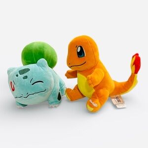 Pokémon Plush Bundle - Bulbasaur & Charmander Stuffed Animal Toy Lot